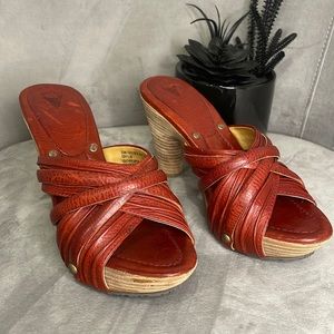 Frye New Reese open toe platforms multi strap slide heels